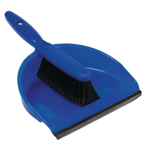 Set Balayette à Poils Doux et Pelle Bleu - Jantex - - Plastique260 x340x250mm