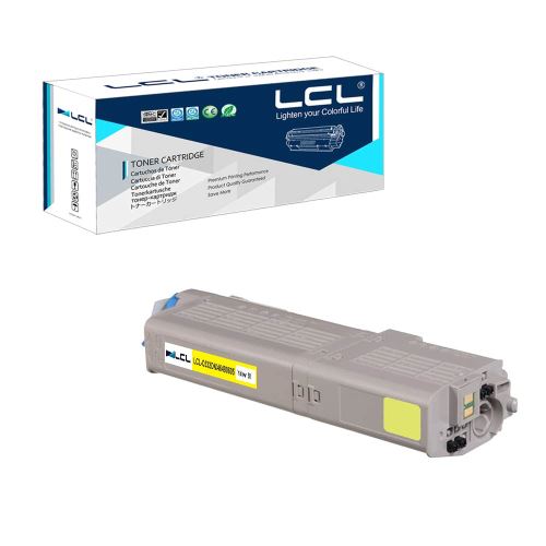 LCL Cartouche de Toner Compatible C532DN C542DN MC563DN MC573DN 46490605 6000Pages (1Jaune) Remplacement pour OKI C532dn/C542dn/MC563dn/ MC573dn