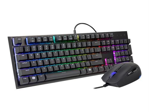 Cooler Master MasterSet MS120 - Ensemble clavier et souris - backlit - USB - Allemand - commutateur : Mem-chanical - noir