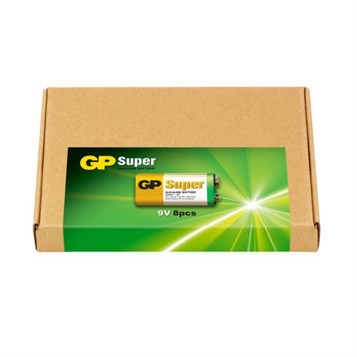 Boîte de 8 piles 9V Super Alcaline par GP Batteries