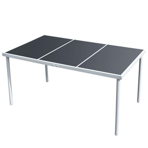 Vidaxl Noir Table De Jardin 150X90x74 Cm Acier - Image 1