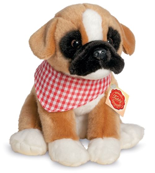 Peluche chien boxer assis 24 cm
