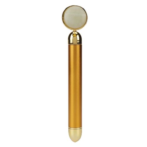24K Gold Green Jade Massager visage électrique Lifting Minceur Beauté Bar Instrument (Or)