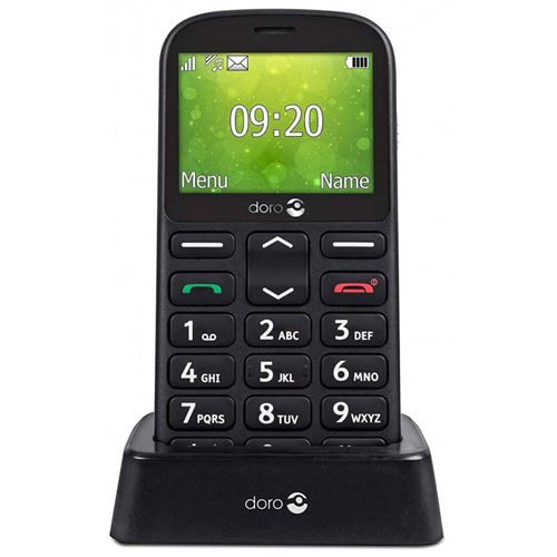 DORO 1361 - Mobiele telefoon - dual-SIM - microSD slot - 240 x 320 pixels - TFT - RAM 8 MB - 2 MP - zwart