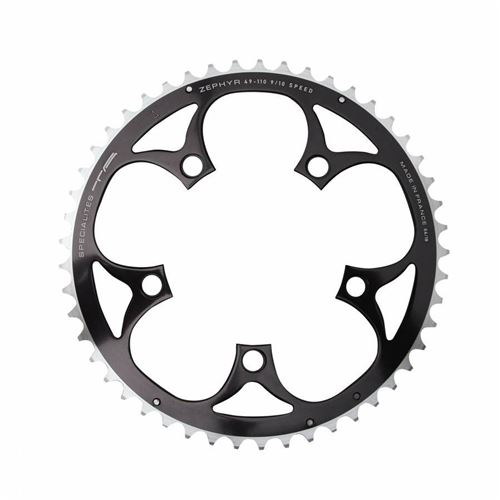 Plateau route 5bra 49dts d.110 compact exterieur noir alu 7075 ta zephyr type shimano 9-10v.