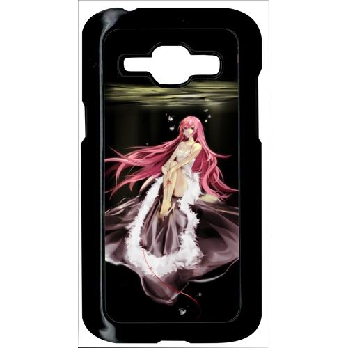 Coque Manga Fille Cheveux Rose Compatible Samsung Galaxy J1 Transparent