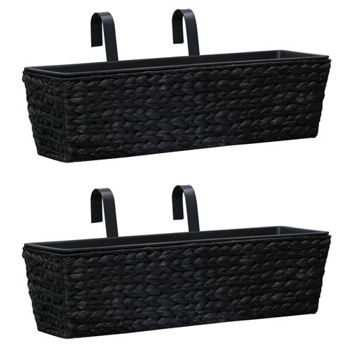 vidaXL Jardinières 2 pcs Jacinthe d'eau Noir