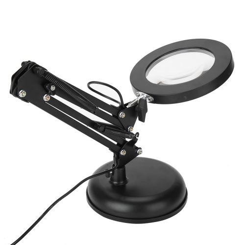 5x Lampe Annulaire de Tatouage de Lampe de Travail Cosmétique Avec Loupe LED Avec Support Réglable Pour Laboratoire D'Esthéticienne et Travail de Précision 