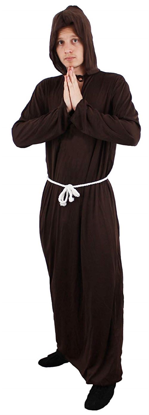 Costume De Moine A Capuche Marron Pour Adulte Avec Sa Ceinture En Corde Blanche Ideal Pour Les Enterrement De Vie De Garcon Taille Small Deguisement Adulte Achat Prix Fnac
