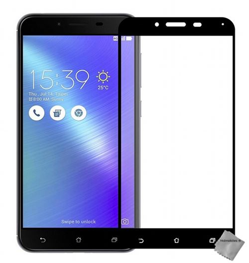 Film verre trempe incurve integral pour Asus Zenfone 3 Max Plus ZC553KL - NOIR