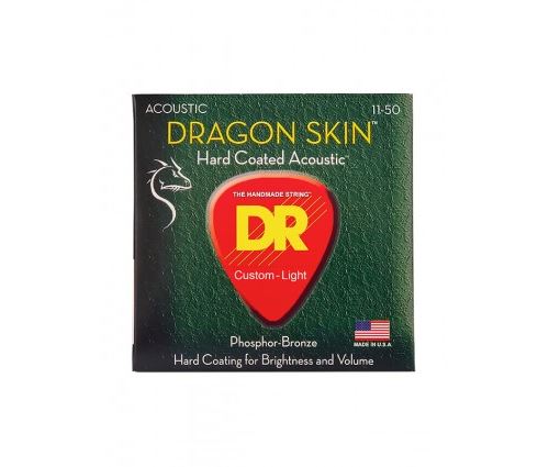 DR DSA-11 - Dragon Skin - Clear Coated, jeu guitare acoustique, Custom Light 11-50