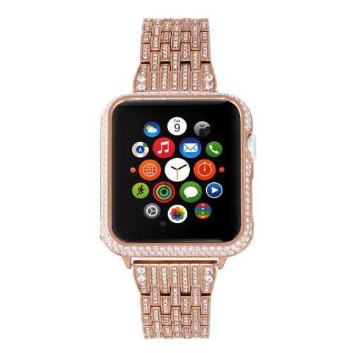 Bracelet metal rhinestone or rose décor bâti pour Apple Watch Series 3 38mm,Apple Watch Series 2 38mm,Apple Watch Series 1 38mm