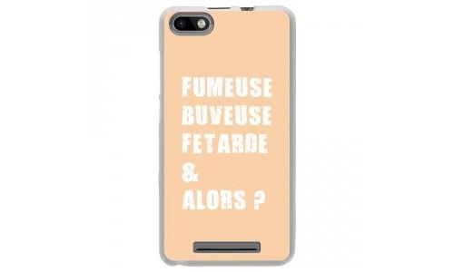 Coque souple pour Wiko Lenny 3 avec impression Motifs fumeuse et alors beige