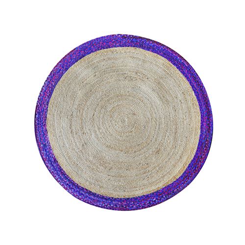 Tapis Coino bleu diamètre 90 cm The Rug Republic