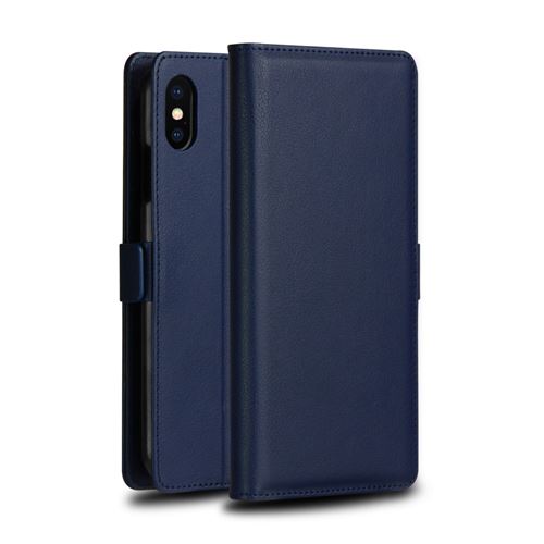 Etui en PU bleu foncé pour votre Apple iPhone XS Max 6.5 pouces