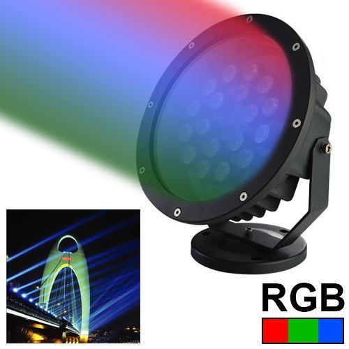 Projecteur 15 LED 1W Rouge Vert Bleu jour spot lumineux extérieur 120 Lumens 15W - YONIS