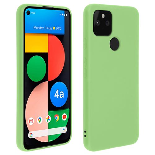 Avizar Coque pour Google Pixel 4A 5G Silicone Semi-rigide Finition Soft Touch Vert