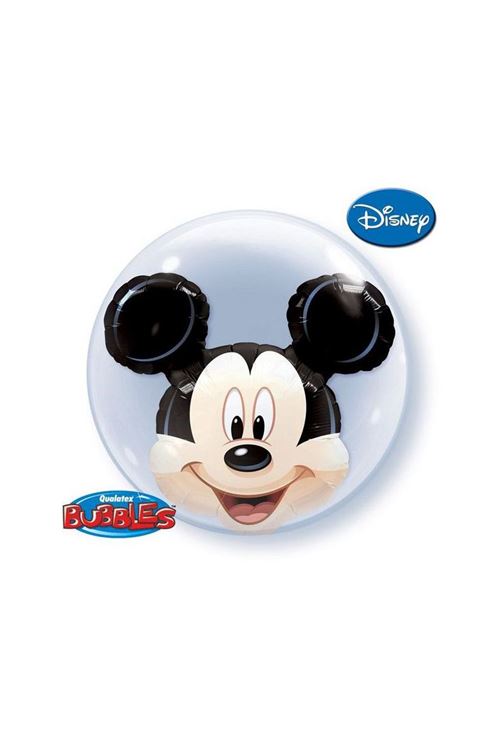 Ballon Double Bubble Tete Mickey Mouse 61 Cm 24 Qualatex© - Multicolores - Diamètre: 24 / 61 cm