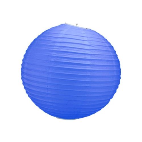 lanterne boule papier bleu roi 50 cm