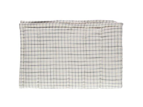 Camomile London - Hand quilted blanket in a bag Ikat Check Ivory/Pebble