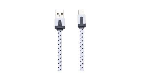 Cable Noodle Type C Pour Lg G6 Chargeur Android Usb 1,5m Connecteur Tresse (blanc)