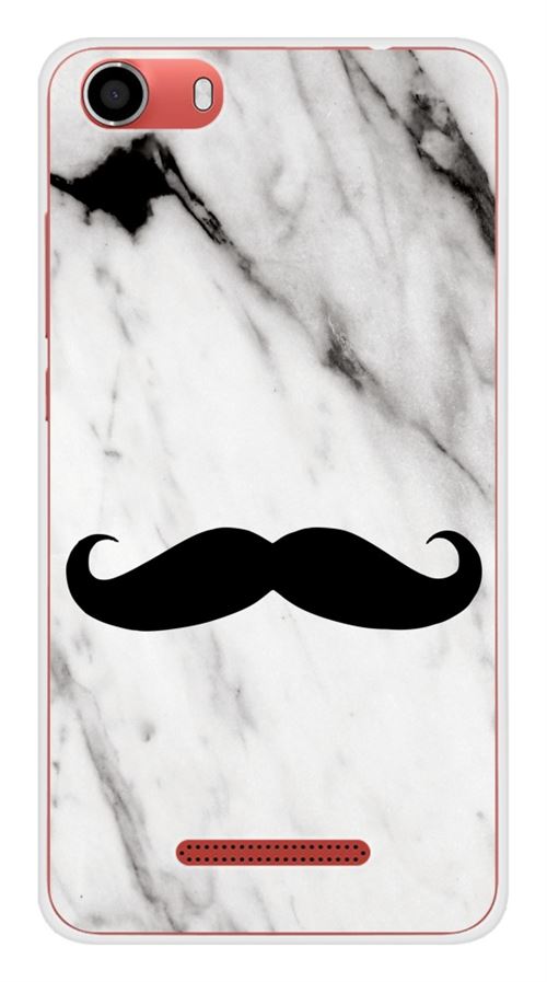 Coque en silicone imprimée compatible Wiko Lenny 2 Hipster Moustache