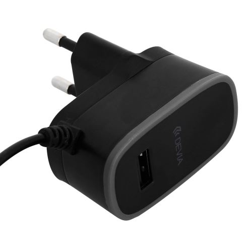 Devia chargeur secteur micro-usb/usb type-c port usb 2.4a smartphone/tablette