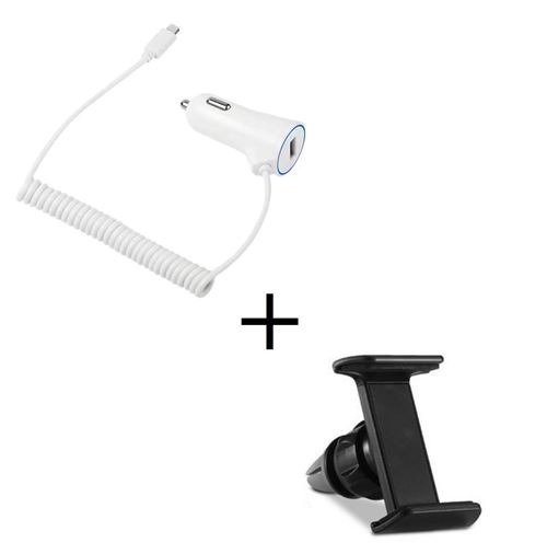 Pack Voiture pour IPHONE SE (Cable Chargeur Lightning Allume Cigare + Support Voiture Reglable) Universel