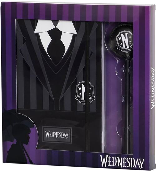 Gift Box Notebook A5 + Stylo Uniform Wednesday Addams