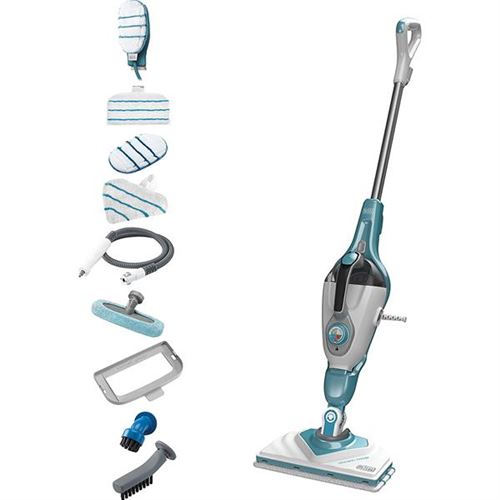 Non Communiqué Bleu Black & Decker Steam-Mop Bhsm166dsm-Qs - Nettoyeur À Vapeur - Balai
