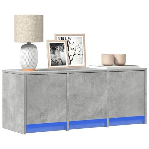 vidaXL - Meuble TV - Gris Béton - 97x34x40 cm - Image 2