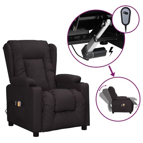 Non Communiqué Noir Vidaxl Fauteuil Électrique De Massage Similicuir