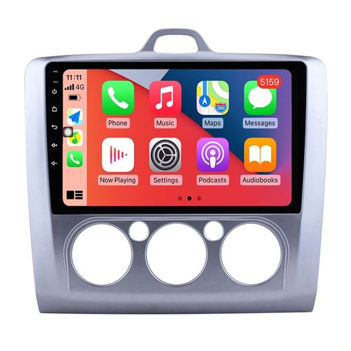 Autoradio Multimédia RoverOne Android GPS pour Ford Focus 2 2004-2011 CarPlay Android Auto / Climatiseur Manuel