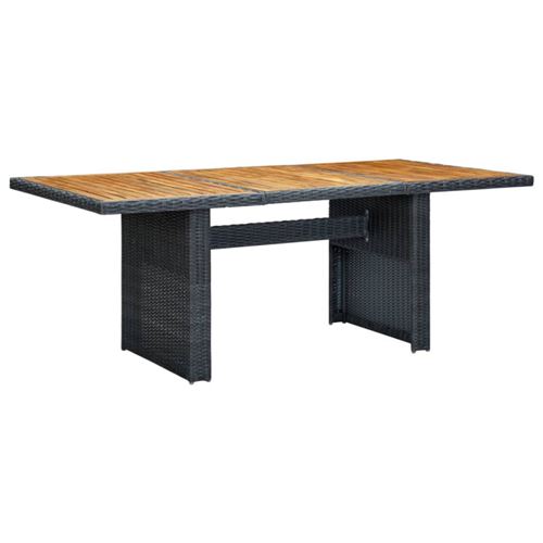 Non Communiqué Gris Table De Jardin Foncé Résine Tressée Et Bois D Acacia
