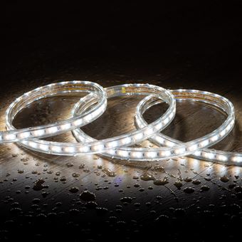 TechBrey Ruban LED CCT 220V 120 LED/m 10W/m 900lm/m Largeur 14mm Coupe 100cm IP65 Sur mesure 25 m - 1