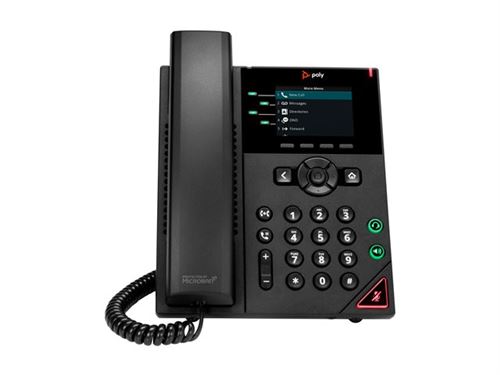 Poly VVX 250 - Téléphone VoIP - (conférence) à trois capacité d appel - SRTP, SIP, SDP, RTP - 4 lignes - noir