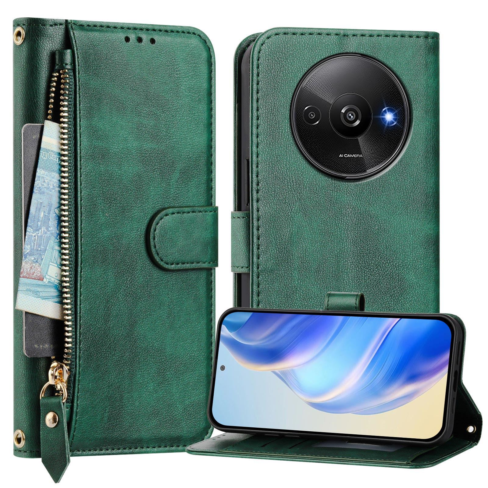 Coque Portefeuille Xiaomi Redmi A3 4G - Housse Cuir Avec Support Et Porte-Cartes - Bleu