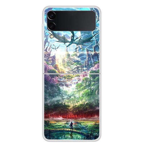 Coque Pour Samsung Galaxy Z Flip 3 Frusde Dessin Animé Peinture Multicolore-Dragon