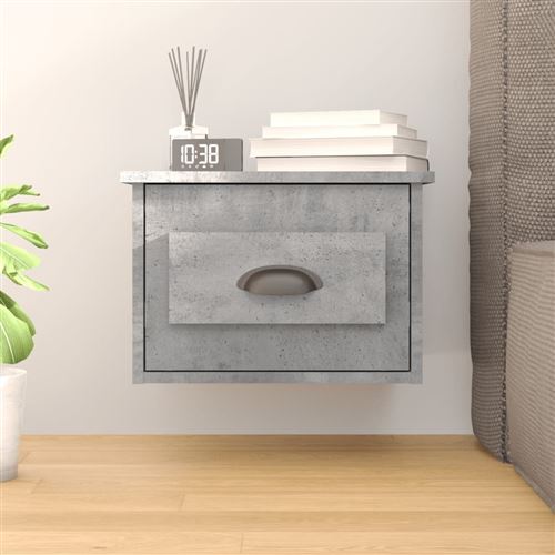 Non Communiqué Gris Vidaxl Table De Chevet Murale Béton 50X36x40 Cm816384