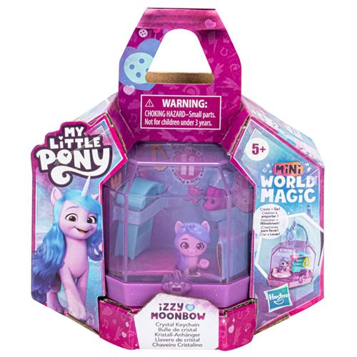 Hasbro - My Little Pony Mini World Magic - F5244 - Ensemble Porte clés de Cristal + Figurine 2.5cm + Accessoires - Izzy Moonbow