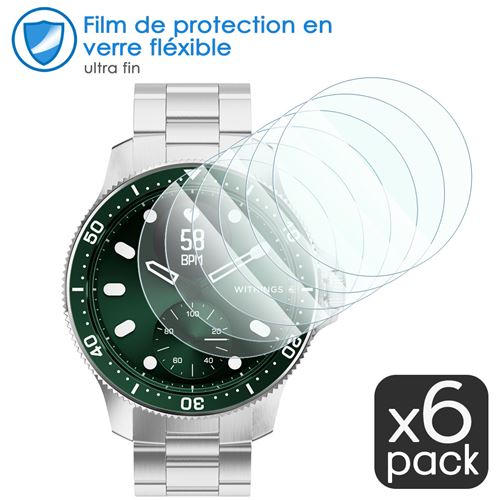Karylax - Film de Protection d'écran en verre flexible pour montre connectée Withings Scanwatch 43mm (Pack x3)
