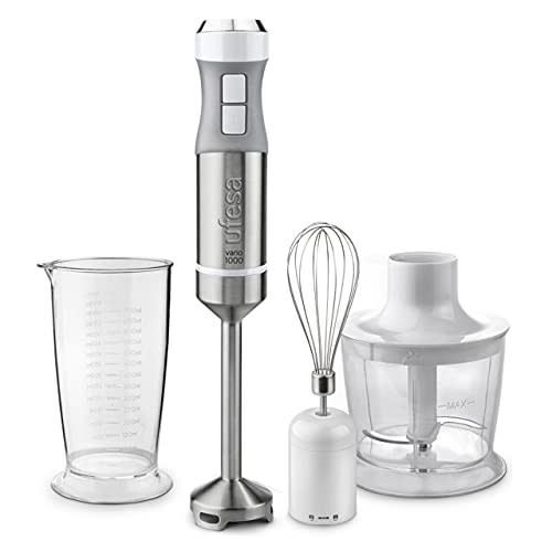 Pied Mixeur Ufesa BP4582 Vario 1000 Max 1000W 220V Ergonomique Anti Éclaboussure Turbo Fonction Acier Inoxydable