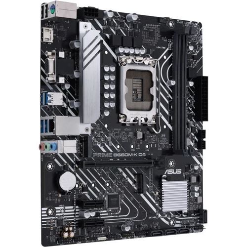 Carte Mère ASUS Prime B660M-K D4 ASUCMPB660MK0 Intel 12e Gén LGA 1700 mATX HDMI USB 3.2 Noir