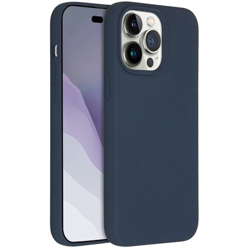 Coque pour iPhone 14 Pro Max en silicone Bleu foncé ACCEZZ®
