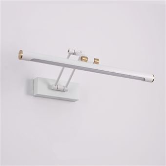 LINFE Applique murale LED rétractable et réglable pour salle de bain - Blanc - 73 cm - 14 W - Lumière chaude - 1
