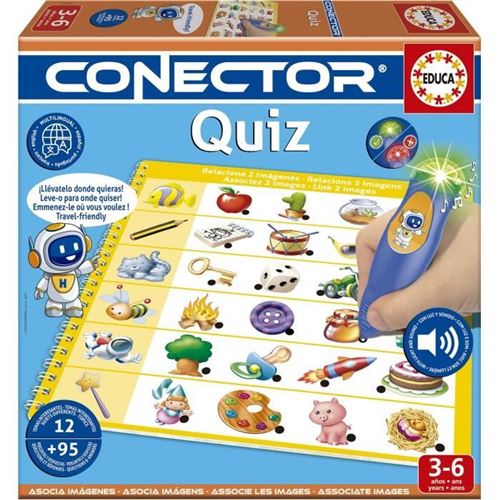 Conector Quiz - Jeu éducatif - EDUCA - 90 questions, 12 themes, format livre -Des 3 ans