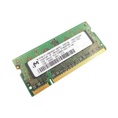 Barrette Mémoire 1Go Ram Ddr2 Micron Mt8Htf12864Hdy-667E1 So-Dimm Pc2-5300S
