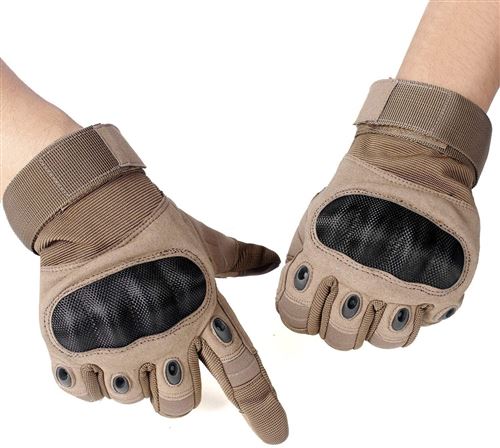 1 Paire de Gants de moto Marron taille M à écran tactile respirant