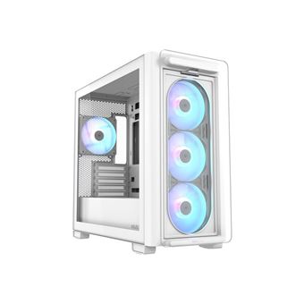 ASUS A23 PLUS - microATX - panneau latéral fenêtré (verre trempé) - pas d'alimentation - blanc - USB/Audio