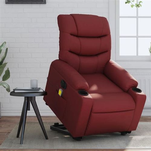 Non Communiqué Rouge Vidaxl Fauteuil De Relaxation, Massage, Inclinable Électrique Similicuir Bordeaux